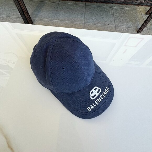 Balenciaga Hats & Pull Cotton Navy Blue Men Size L (58 cm) - Picture 7 of 12